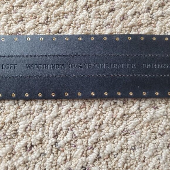 Loft black leather, gold studded, waist belt in size M/L NWT - Picture 9 of 9